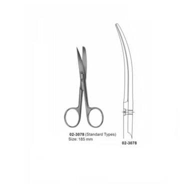 Surgical Operating Scissors Sharp-Blunt Curved 185 mm