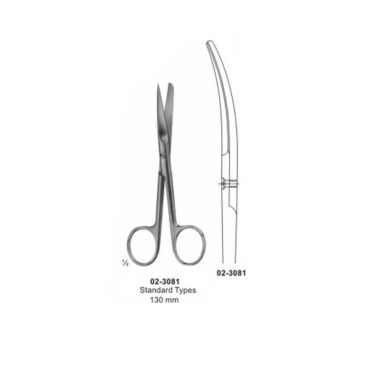 Surgical Operating Scissor Sharp-Blunt Curved 130 mm