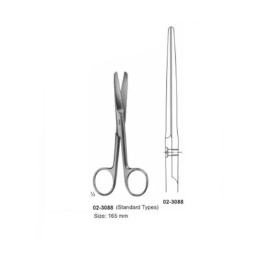 Surgical Operating Scissors Blunt-Blunt Straight 165 mm