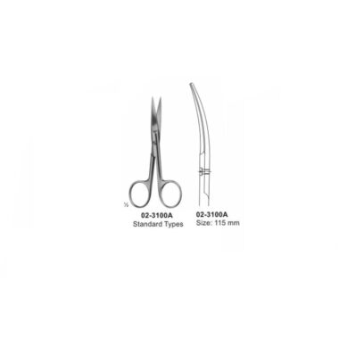 Surgical Operating Scissor Sharp-Sharp Curved 115 mm