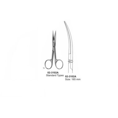 Surgical Operating Scissors Sharp-Sharp Curved 165 mm