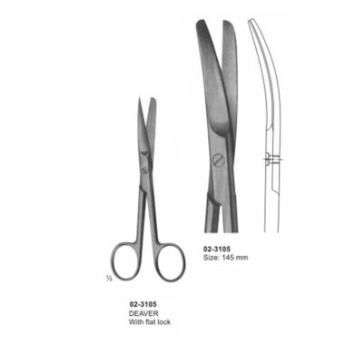 DEAVER Surgical Scissors Blunt-Blunt Curved 145 mm