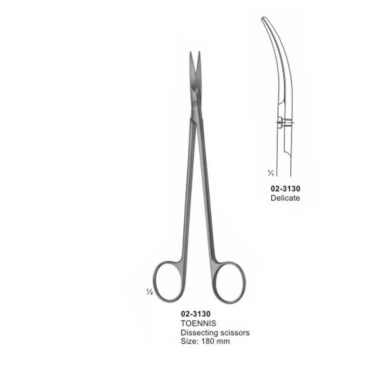TOENNIS Dissecting Scissors Delicate Curved 180 mm