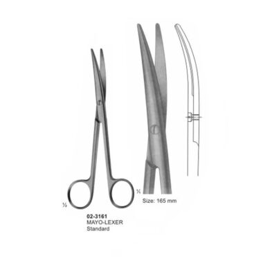 MAYO LEXER Dissecting Scissors Standard Curved 165 mm