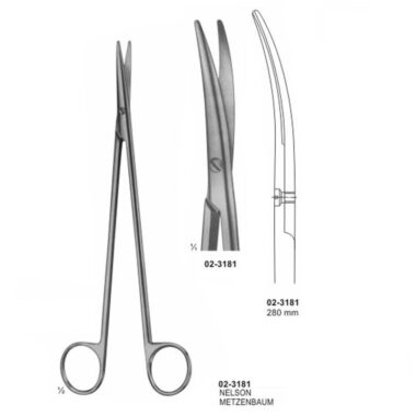 NELSON METZENBAUM Dissecting Scissor Curved 280 mm