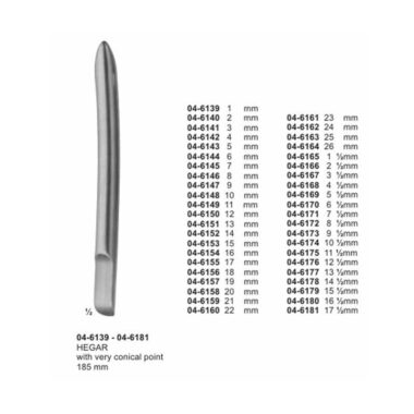 Hegar Uterine Dilators 185 mm